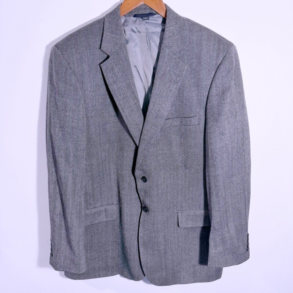 Haspel 100% Lambswool Grey Sports Coat/Blazer Size 46L